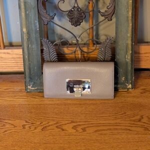 Michael Kors Beige Leather Channing Carryall Wallet